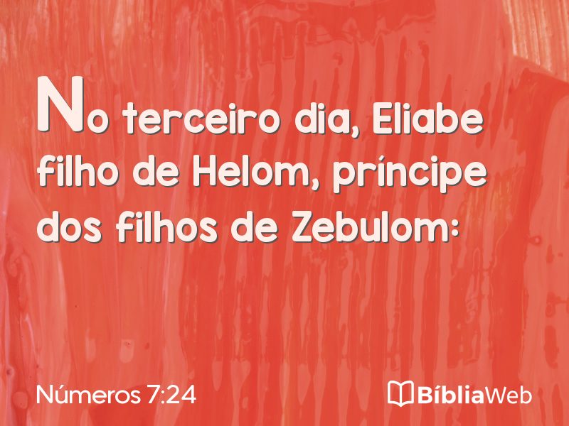 Números 7:24 em imagem para compartilhar