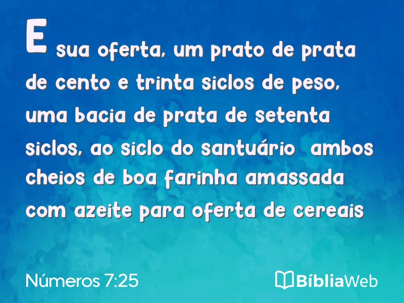 Números 7:25 em imagem para compartilhar
