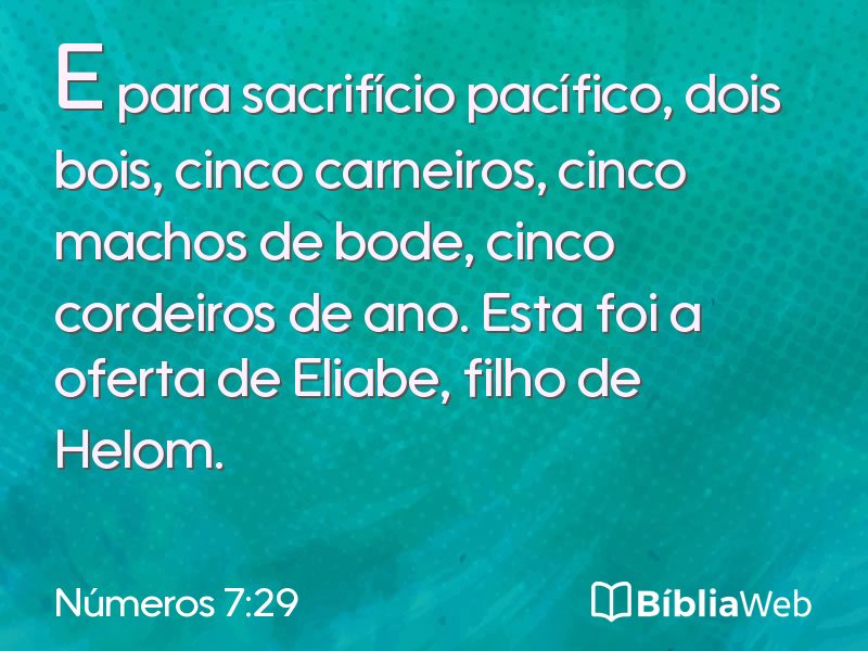 Números 7:29 em imagem para compartilhar