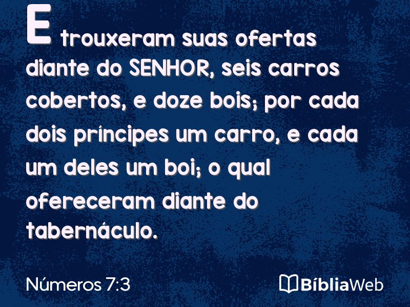 Números 7:3 em imagem para compartilhar