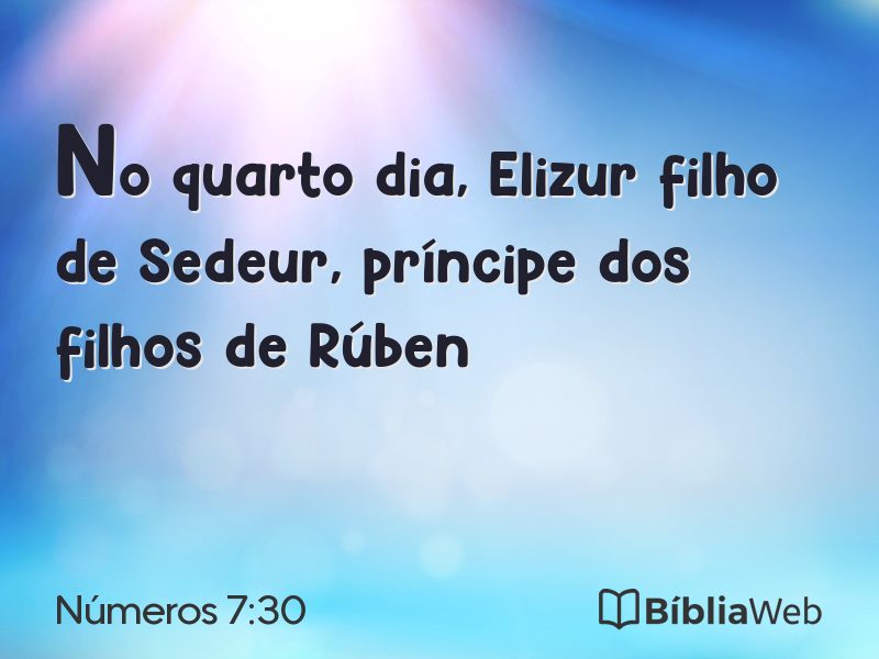 Números 7:30 em imagem para compartilhar