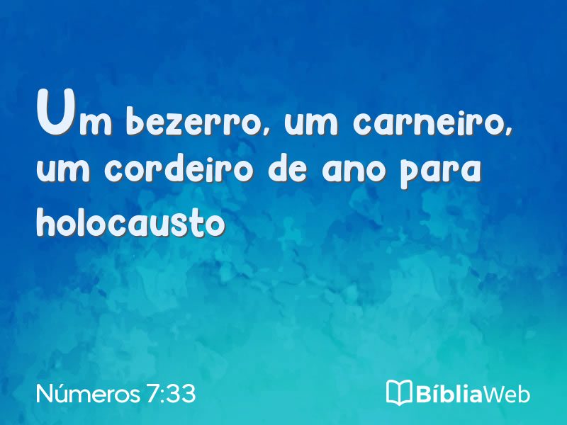 Números 7:33 em imagem para compartilhar
