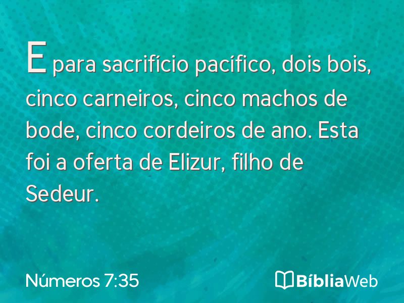 Números 7:35 em imagem para compartilhar
