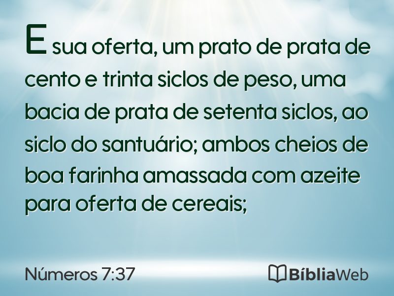 Números 7:37 em imagem para compartilhar