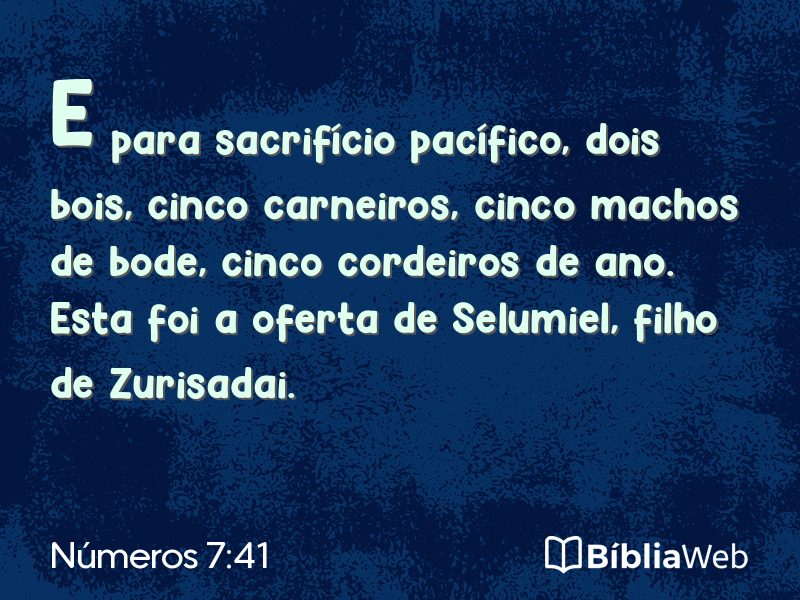Números 7:41 em imagem para compartilhar
