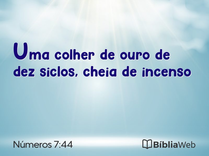 Números 7:44 em imagem para compartilhar