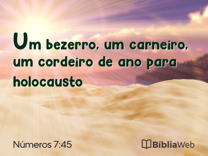 Números 7:45 em imagem para compartilhar