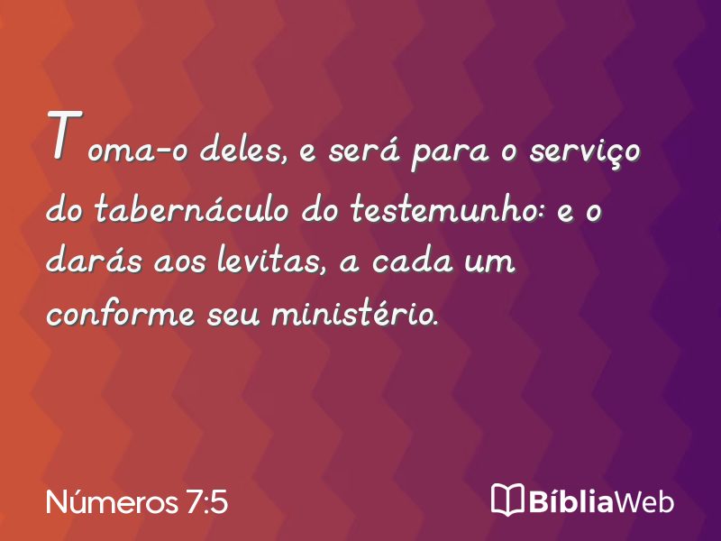 Números 7:5 em imagem para compartilhar
