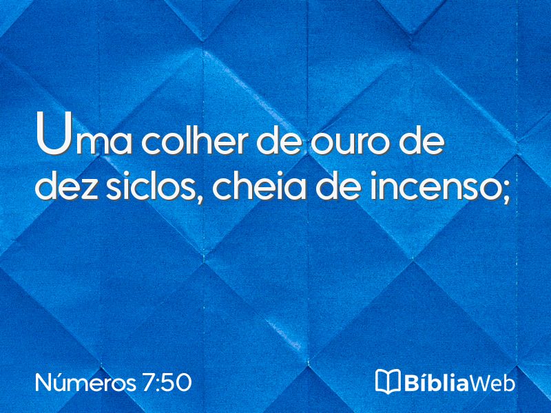 Números 7:50 em imagem para compartilhar