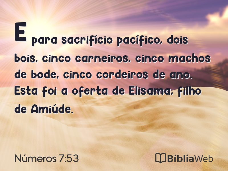 Números 7:53 em imagem para compartilhar