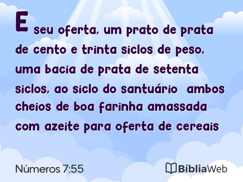 Números 7:55 em imagem para compartilhar