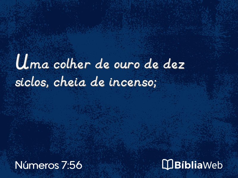 Números 7:56 em imagem para compartilhar