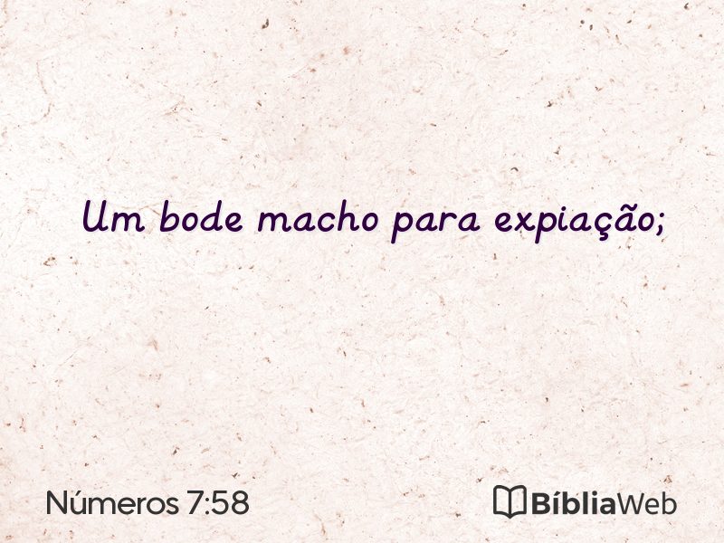 Números 7:58 em imagem para compartilhar