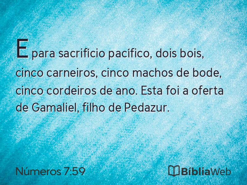 Números 7:59 em imagem para compartilhar