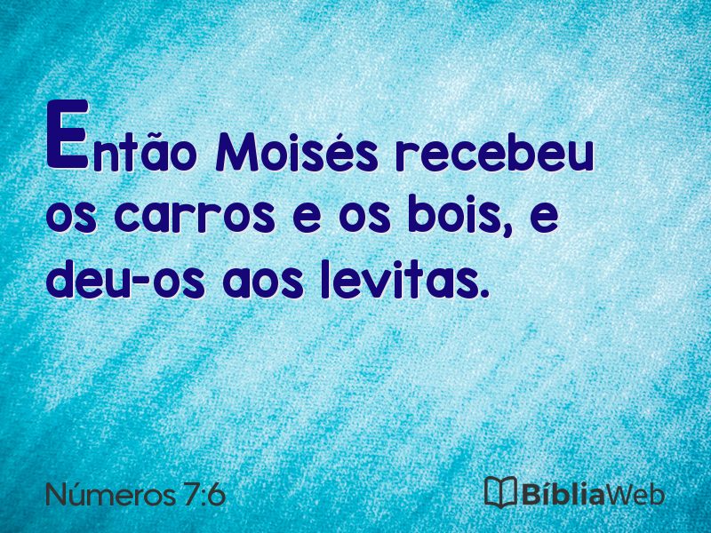 Números 7:6 em imagem para compartilhar