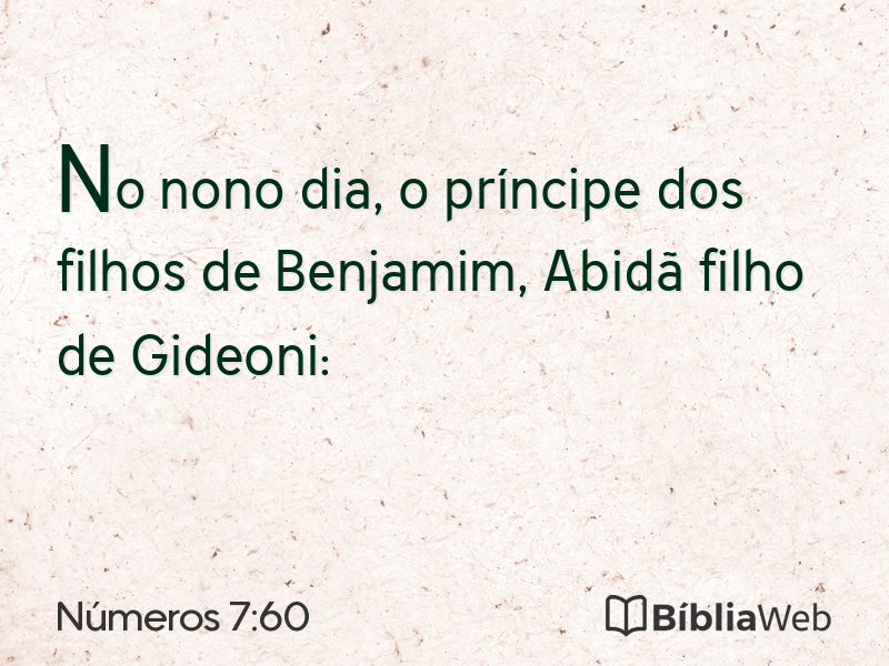 Números 7:60 em imagem para compartilhar