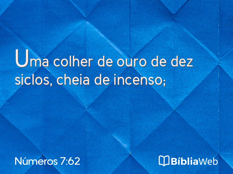 Números 7:62 em imagem para compartilhar