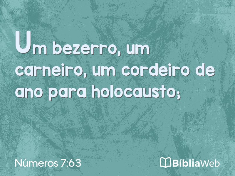 Números 7:63 em imagem para compartilhar