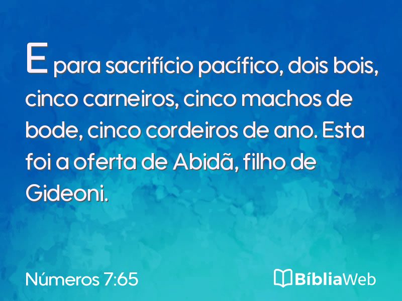 Números 7:65 em imagem para compartilhar