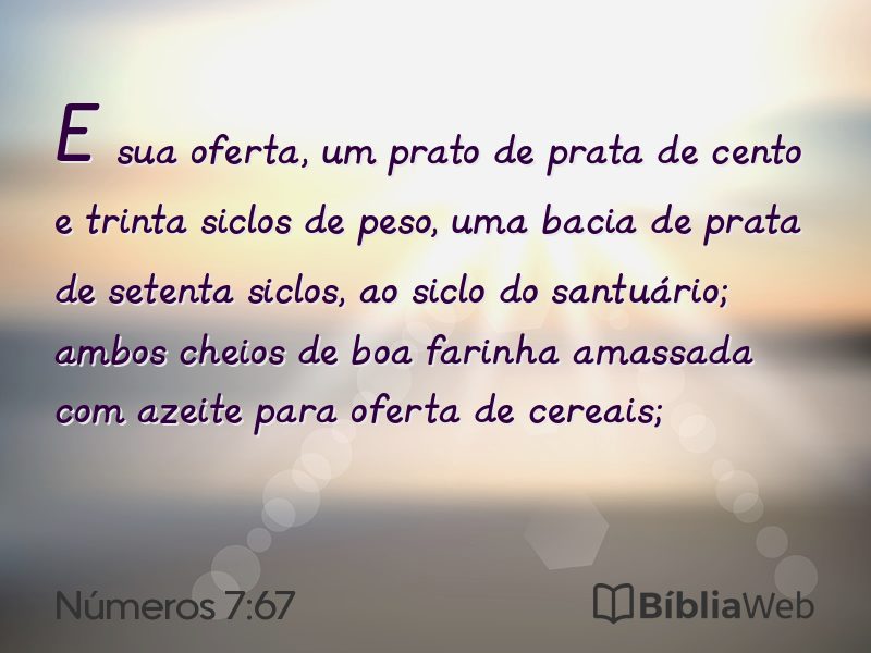 Números 7:67 em imagem para compartilhar