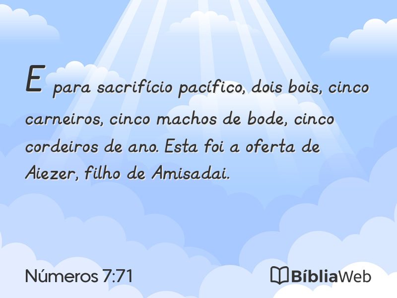 Números 7:71 em imagem para compartilhar
