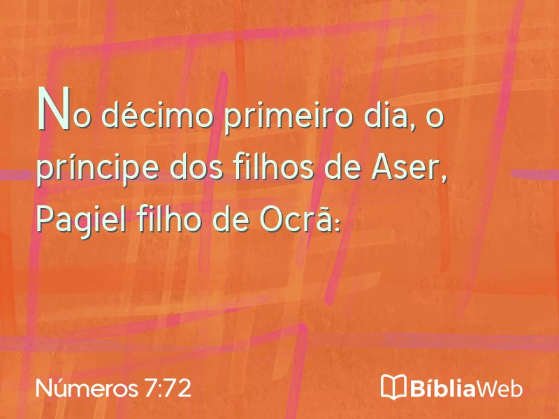 Números 7:72 em imagem para compartilhar