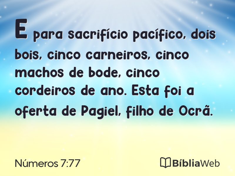 Números 7:77 em imagem para compartilhar