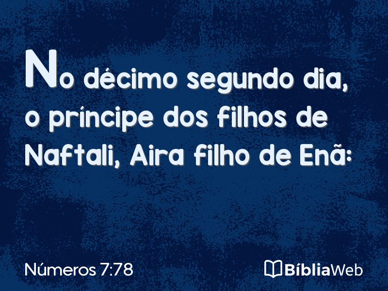 Números 7:78 em imagem para compartilhar