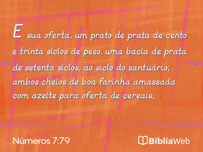 Números 7:79 em imagem para compartilhar