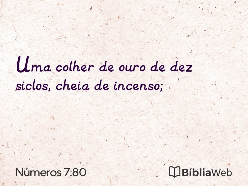 Números 7:80 em imagem para compartilhar