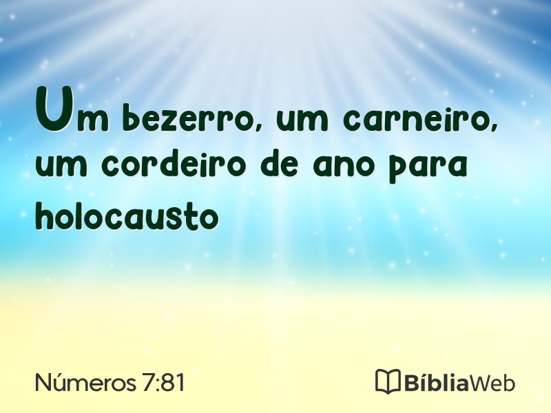 Números 7:81 em imagem para compartilhar