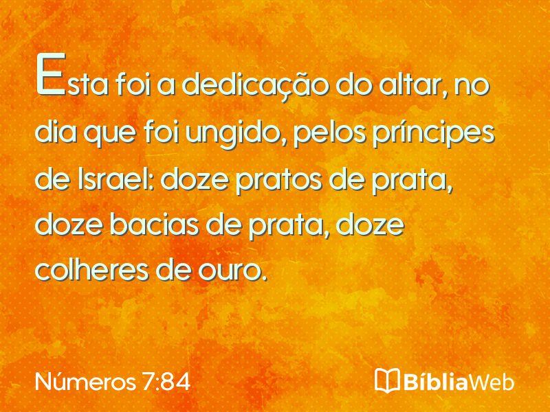 Números 7:84 em imagem para compartilhar