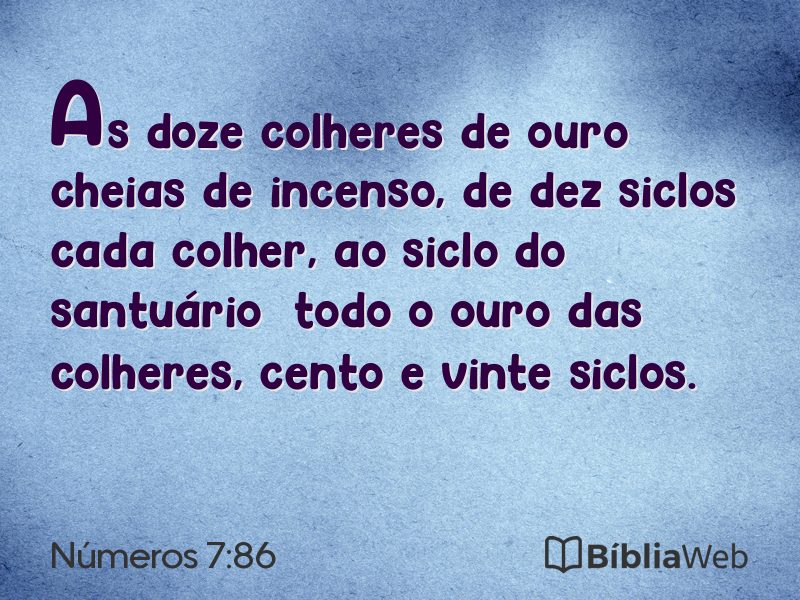 Números 7:86 em imagem para compartilhar