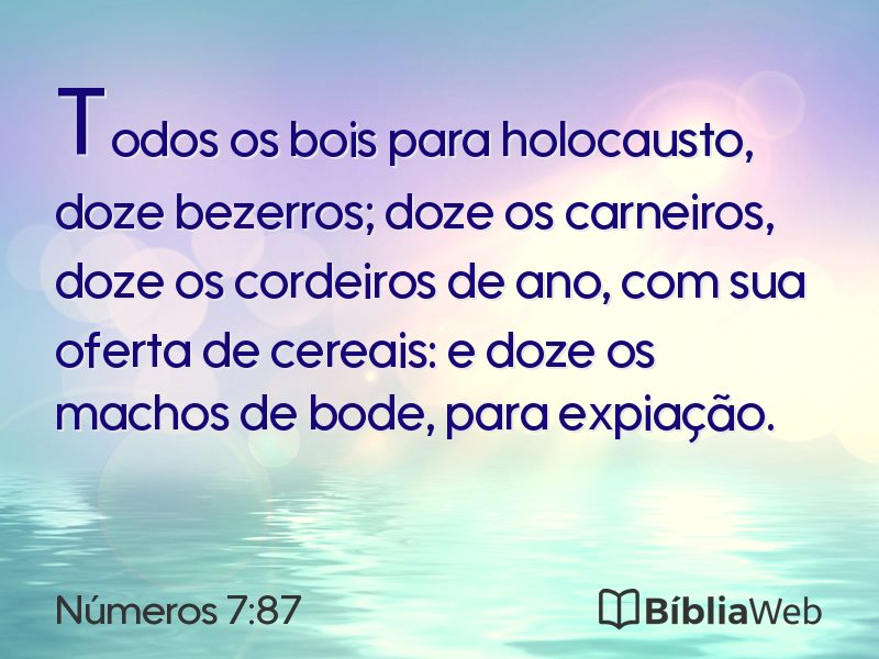 Números 7:87 em imagem para compartilhar