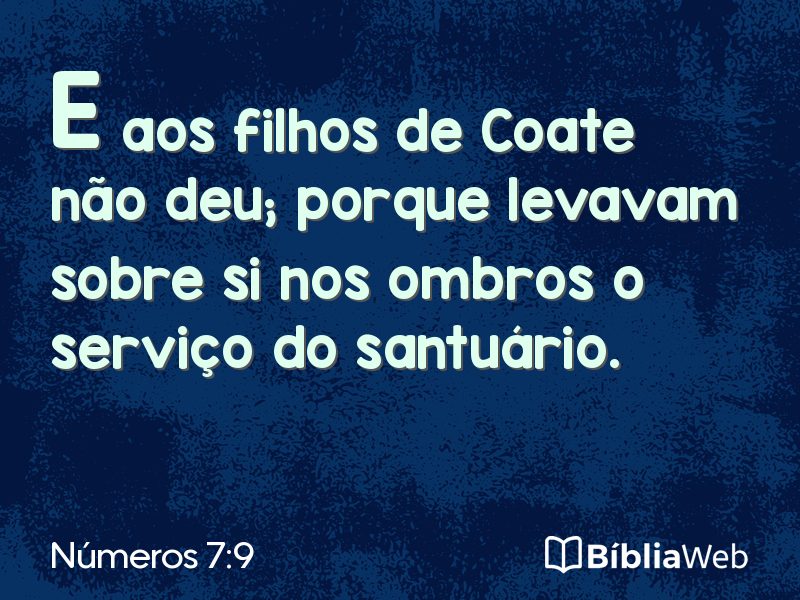 Números 7:9 em imagem para compartilhar