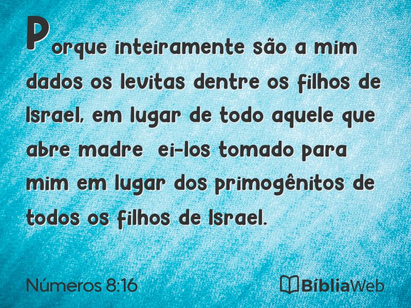 Números 8:16 em imagem para compartilhar