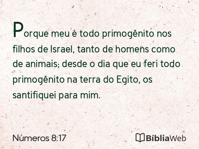 Números 8:17 em imagem para compartilhar
