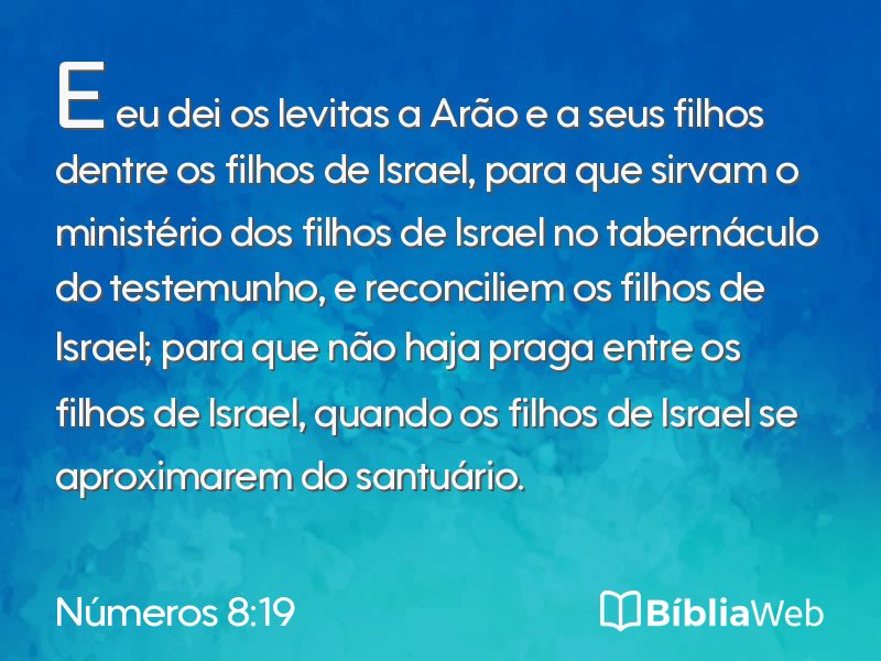 Números 8:19 em imagem para compartilhar