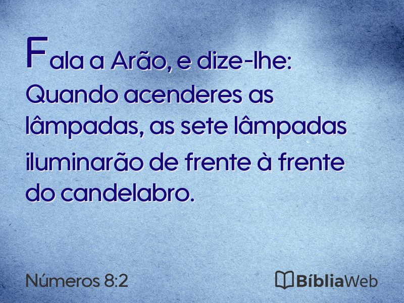 Números 8:2 em imagem para compartilhar