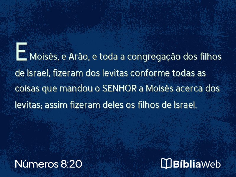 Números 8:20 em imagem para compartilhar