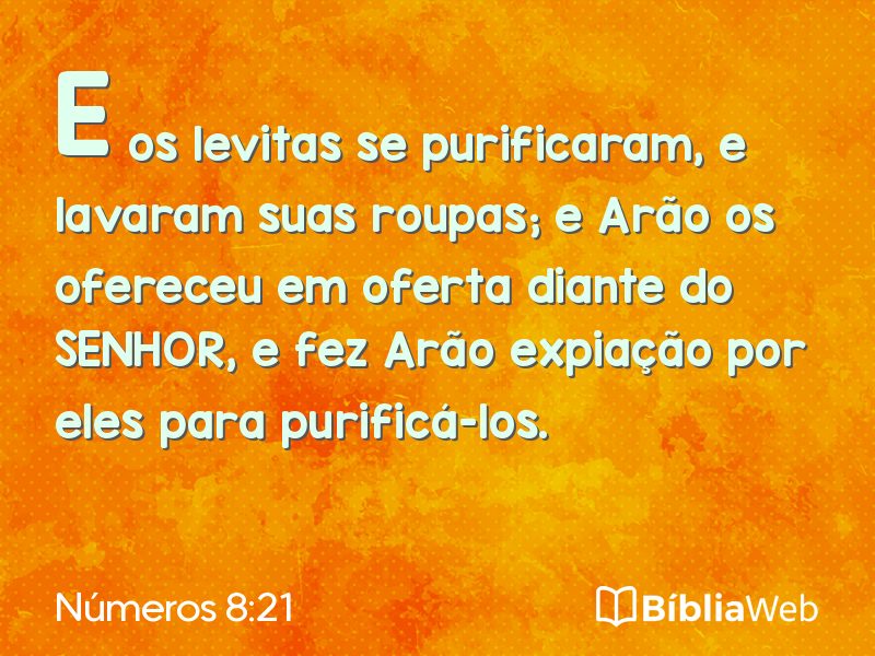 Números 8:21 em imagem para compartilhar