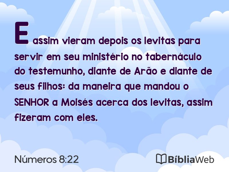 Números 8:22 em imagem para compartilhar