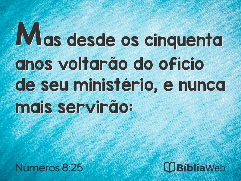 Números 8:25 em imagem para compartilhar