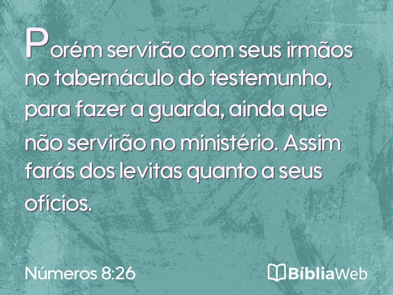 Números 8:26 em imagem para compartilhar