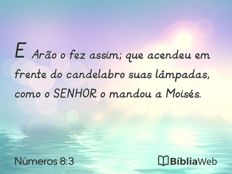Números 8:3 em imagem para compartilhar