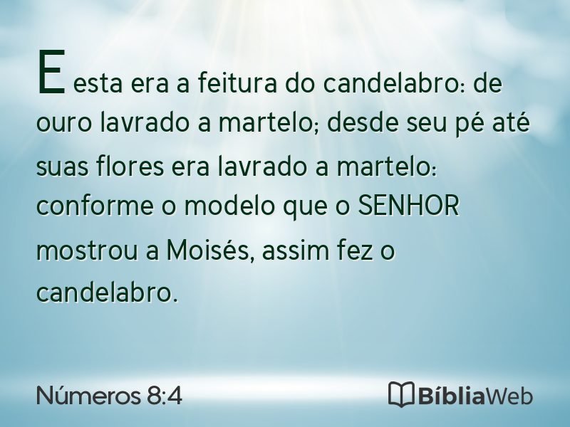 Números 8:4 em imagem para compartilhar