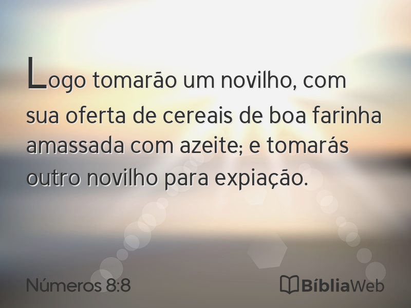 Números 8:8 em imagem para compartilhar