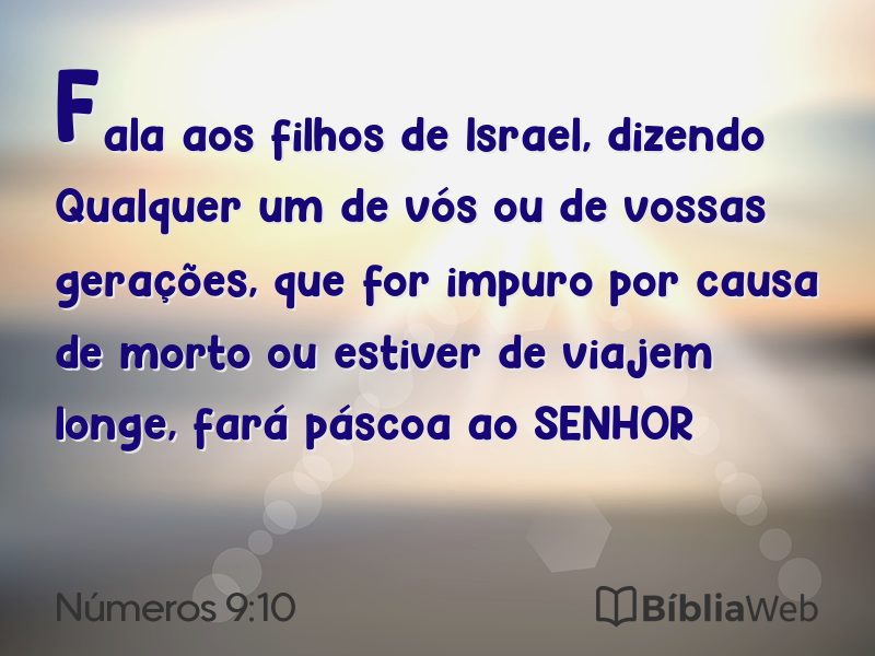 Números 9:10 em imagem para compartilhar