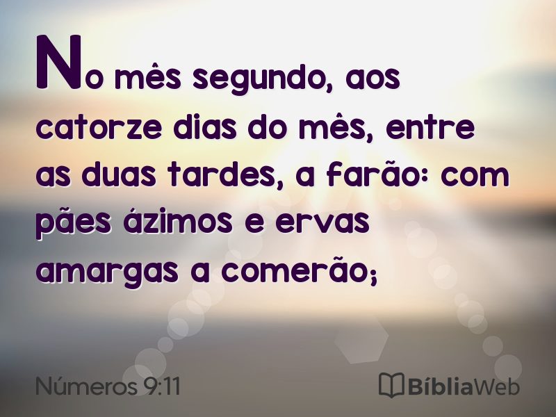 Números 9:11 em imagem para compartilhar