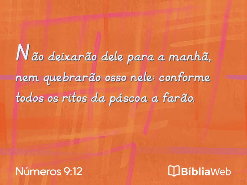 Números 9:12 em imagem para compartilhar
